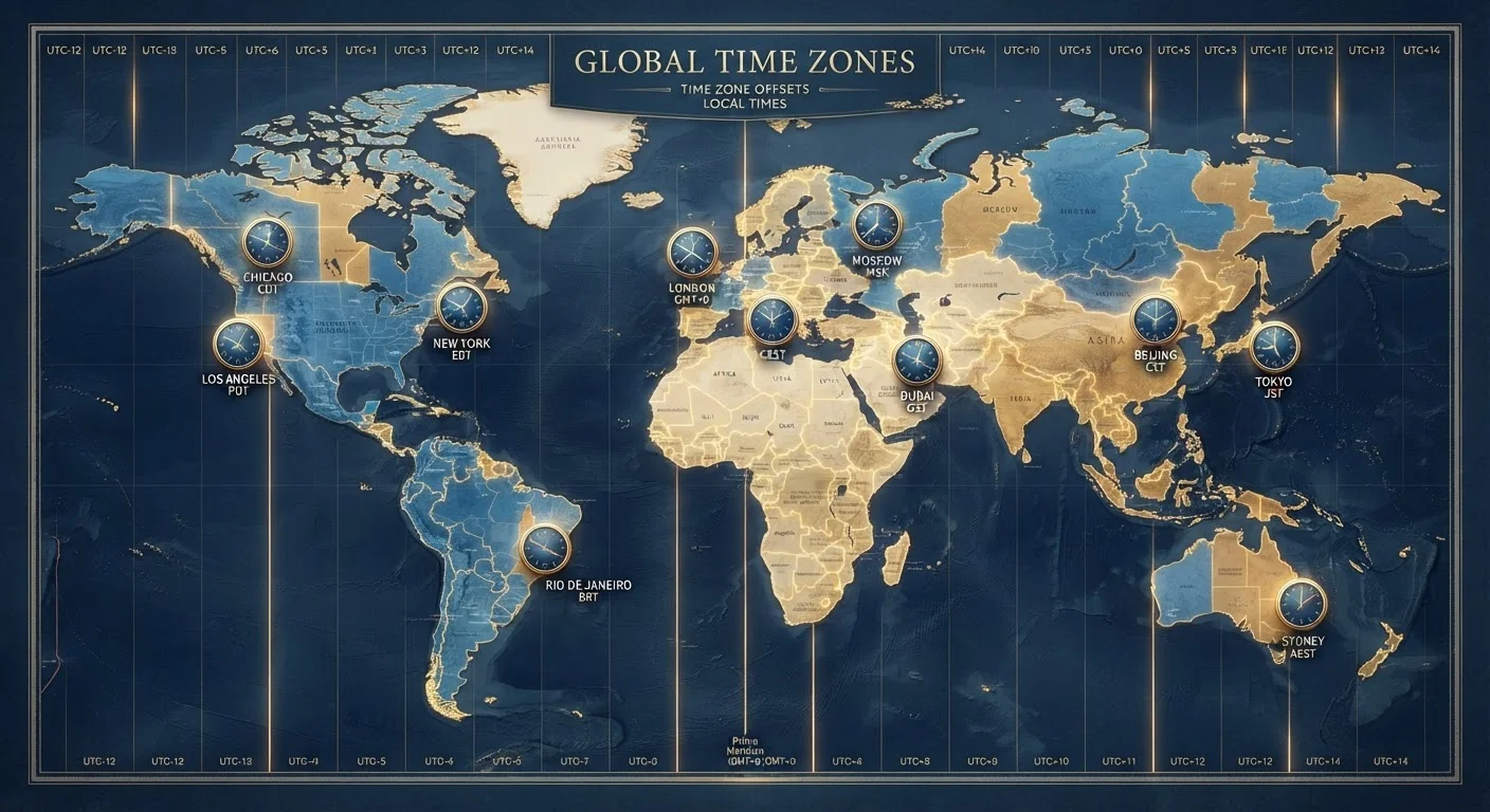Time Zones, UTC, and Daylight Saving: A Traveler's Reference